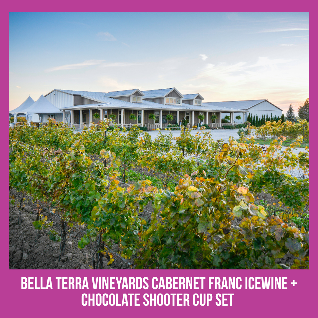 Bella Terra Vineyards Cabernet Franc Icewine + Chocolate Shooter Cup set 